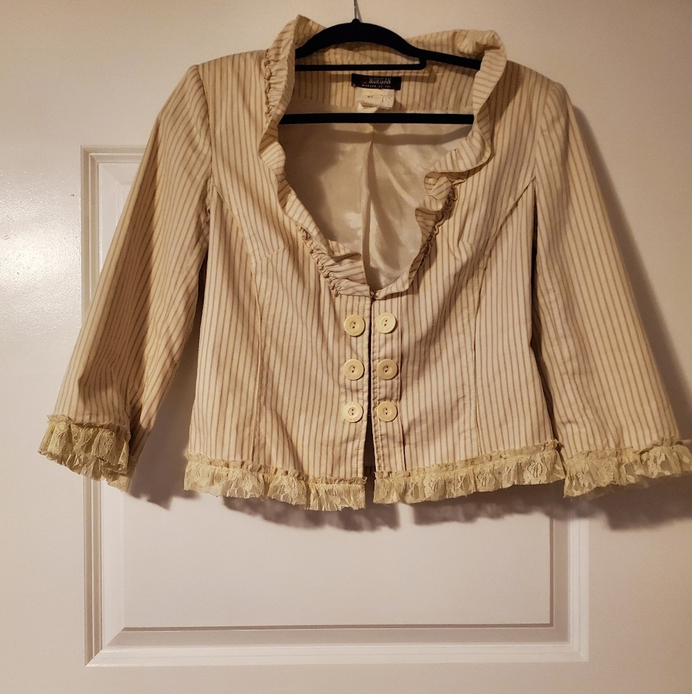 Cream pin striped jacket